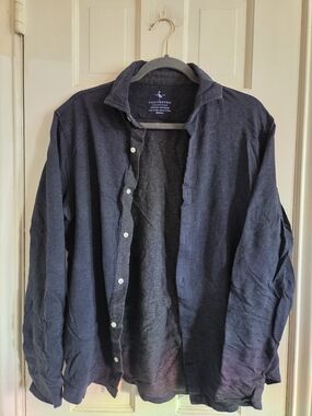 Tailorbyrd Blue & Gray Button-Up Shirt